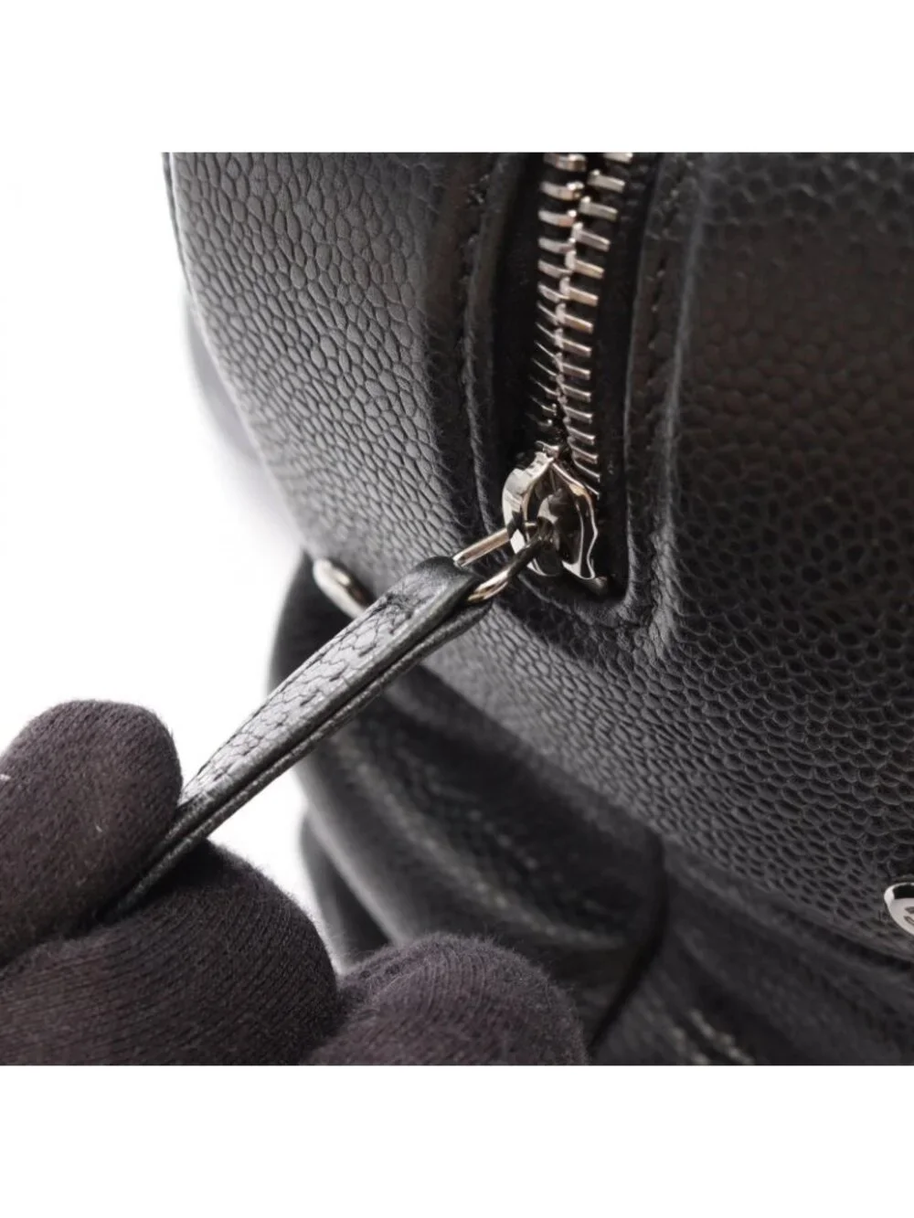 Chanel Tote Bag Choco Bar Black Caviar Leather